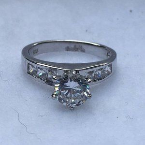 Sterling Silver Ring, Solitaire, CZ, Size 7